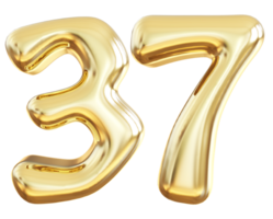 Gold 3d Nummer 37 png