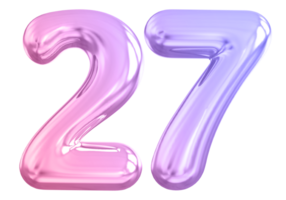 27 number gradient 3d render png