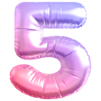 Gradient bubble number 5 png