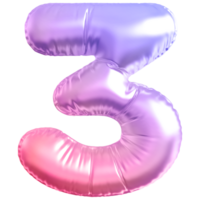 Gradient bubble number 3 png