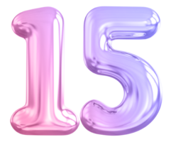 15 number gradient 3d render png