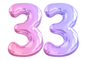 33 numero pendenza 3d rendere png