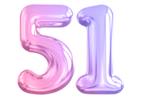 51 number gradient 3d render png