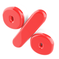 rood procent symbool 3d geven png