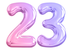 23 number gradient 3d render png