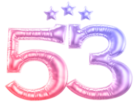 53 ano aniversário número gradiente png