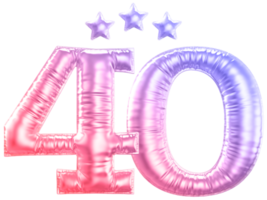 40 year anniversary number gradient png