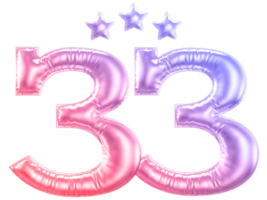 33 year anniversary number gradient png