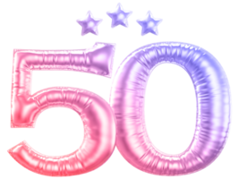 50 año aniversario número degradado png