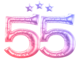 55 ano aniversário número gradiente png