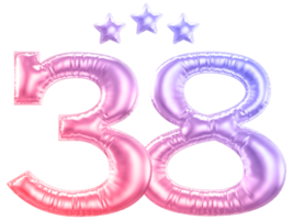 38 year anniversary number gradient png