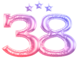 38 ano aniversário número gradiente png