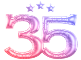 35 year anniversary number gradient png