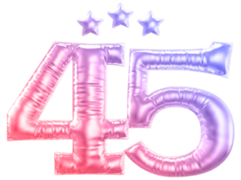 45 année anniversaire nombre pente png