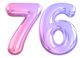 76 Nummer Gradient 3d machen png