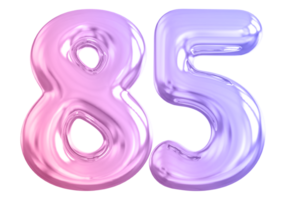 85 number gradient 3d render png