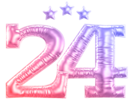 24 year anniversary number gradient png