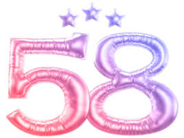 58 año aniversario número degradado png