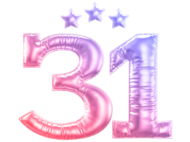 31 year anniversary number gradient png
