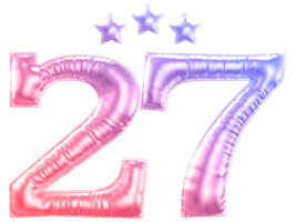 27 ano aniversário número gradiente png