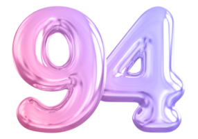 94 number gradient 3d render png