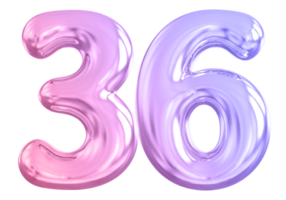 36 Nummer Gradient 3d machen png