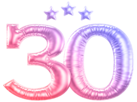 30 year anniversary number gradient png