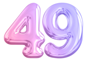 49 number gradient 3d render png