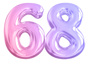 68 number gradient 3d render png