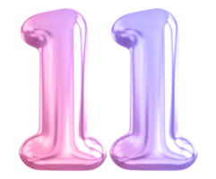 11 Nummer Gradient 3d machen png