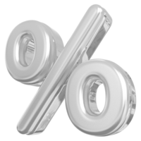 argent pour cent symbole icône 3d rendre png