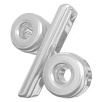 zilver procent symbool icoon 3d geven png