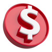 symbol dollar ikon 3d framställa png