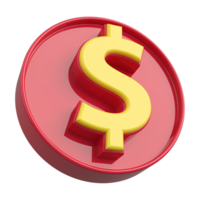 Symbol dollar Icon 3d render png