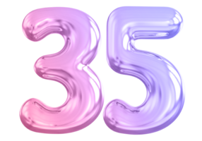 35 number gradient 3d render png