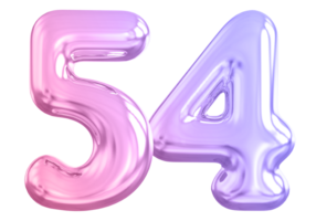 54 number gradient 3d render png