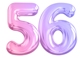 56 number gradient 3d render png