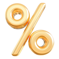 goud procent symbool icoon 3d geven png