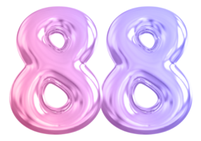 88 Nummer Gradient 3d machen png