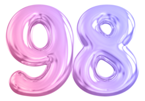 98 numero pendenza 3d rendere png