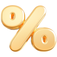 guld procent symbol ikon 3d framställa png