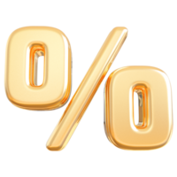 oro per cento simbolo icona 3d rendere png