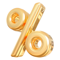 or pour cent symbole icône 3d rendre png