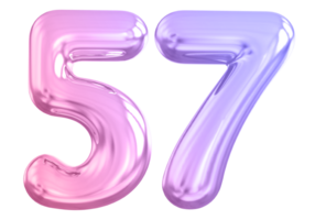 57 Nummer Gradient 3d machen png