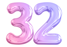 32 numero pendenza 3d rendere png