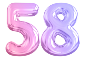 58 number gradient 3d render png