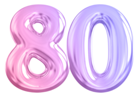 80 Nummer Gradient 3d machen png