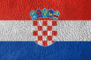 abstract leather texture with the flag photo