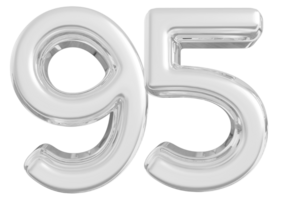 Silber 3d Nummer 95 png