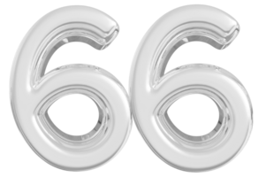 Silber 3d Nummer 66 png